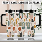 MCM-Era Abstract Botanical & Geometric Print 40 oz Travel Tumbler