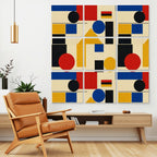 Bauhaus Geometric Acoustic Wall Panels, 9-Piece Set