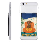 MCM-Era Illustrated Bear & Geometric Print Phone Card Holder