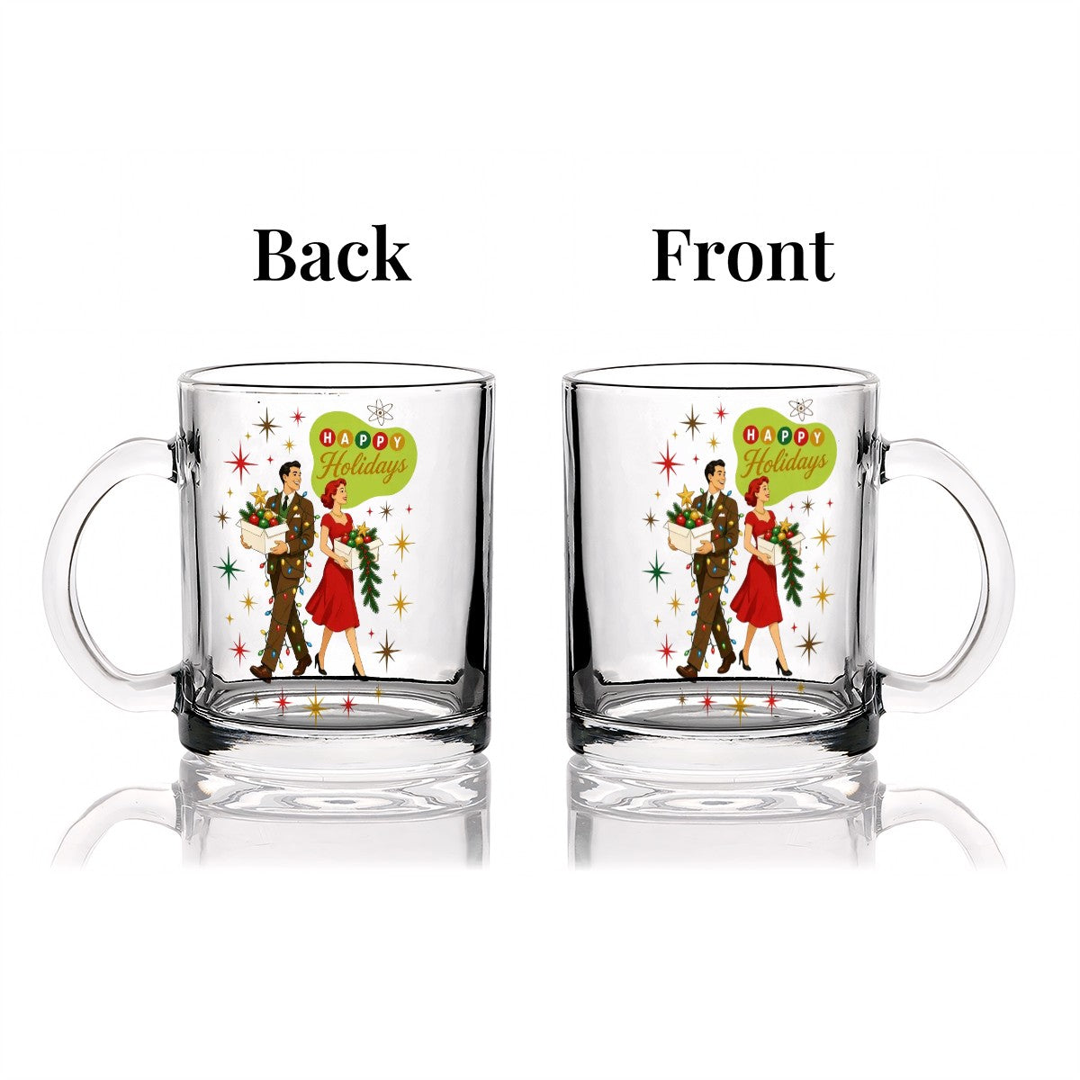 Mid-Century Modern Festive Character Glass Mug