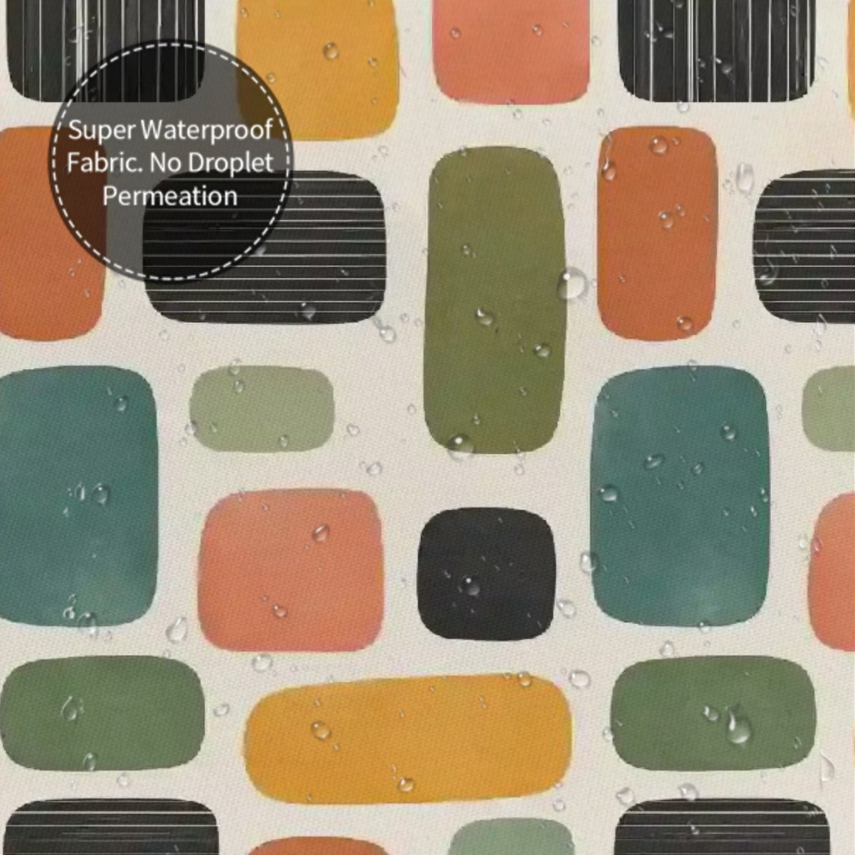 Mid-Century Modern Atomic Rounded Block Shower Curtain