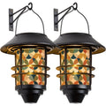 Mid-Century Modern Multicolor Geometric Solar Wall Lights, 2-Piece Set