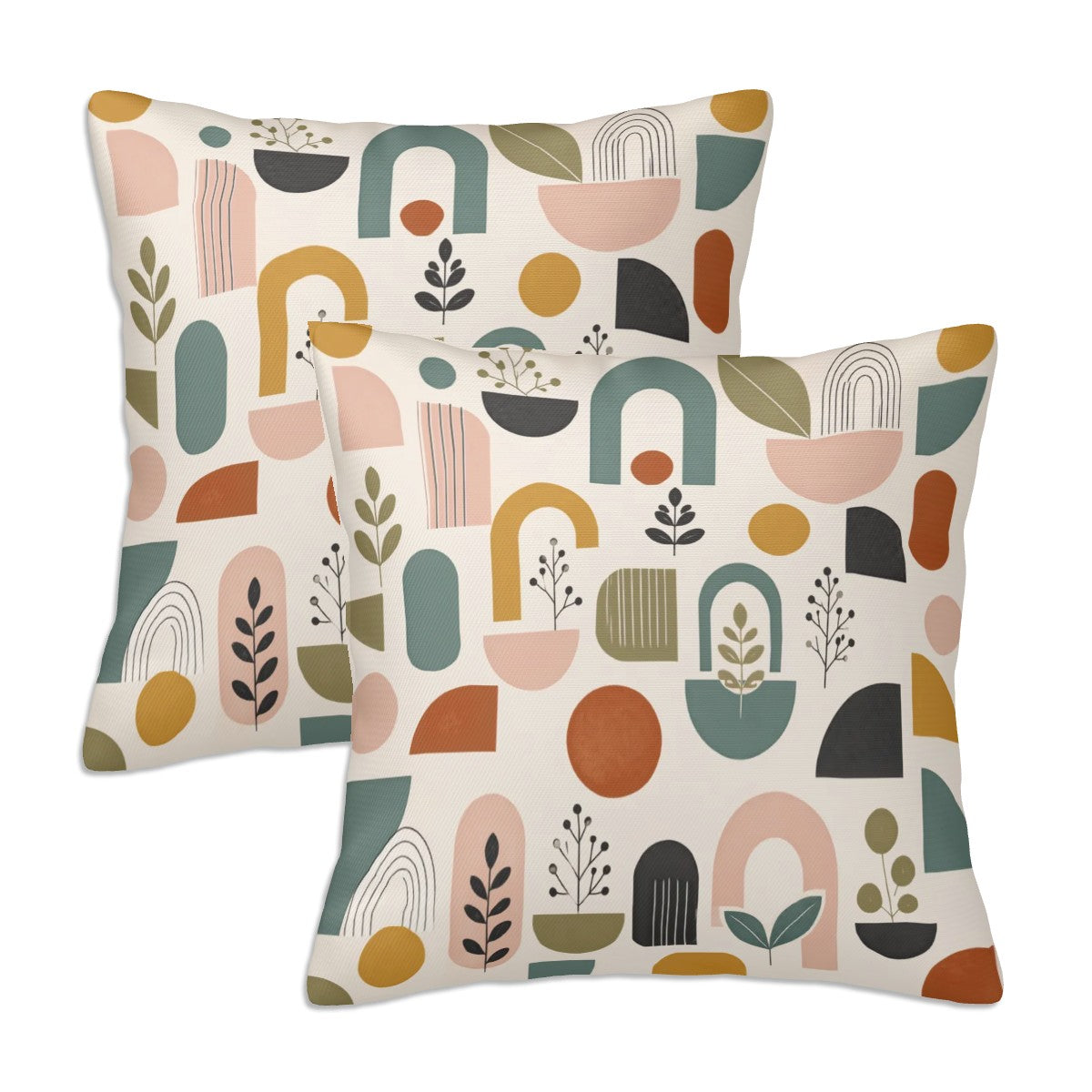 Mid-Century Modern Harvest Forms Pillow Cover Set