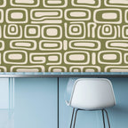 Mid-Century Organic Geometric Peel-and-Stick Wallpaper