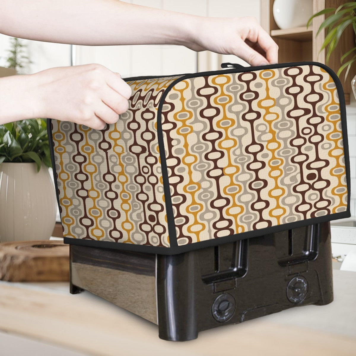 Mid-Century Modern Geometric 4-Slice Toaster Cover
