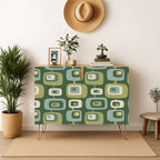 Olive Mod Squares Mid-Century Storage Cabinet