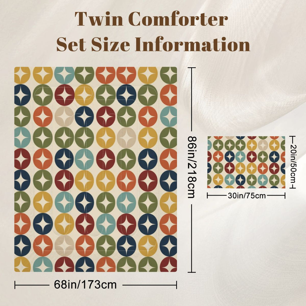 Mid-Century Modern Circular Medallion Comforter Set