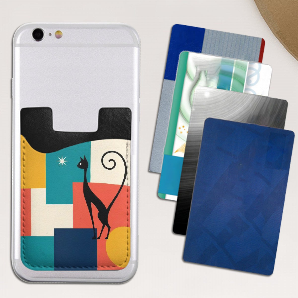 MCM-Era Abstract Animal Color-Block Print Phone Card Holder