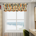 Mid-Century Modern Teardrop Geometric Window Valance