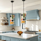 Rounded Blocks Pendant Light | Mid-Century Modern Cylinder Ceiling Light