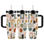 MCM-Era Abstract Botanical & Geometric Print 40 oz Travel Tumbler
