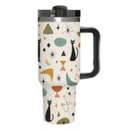 MCM-Era Cat & Botanical Atomic Print 40 oz Travel Tumbler