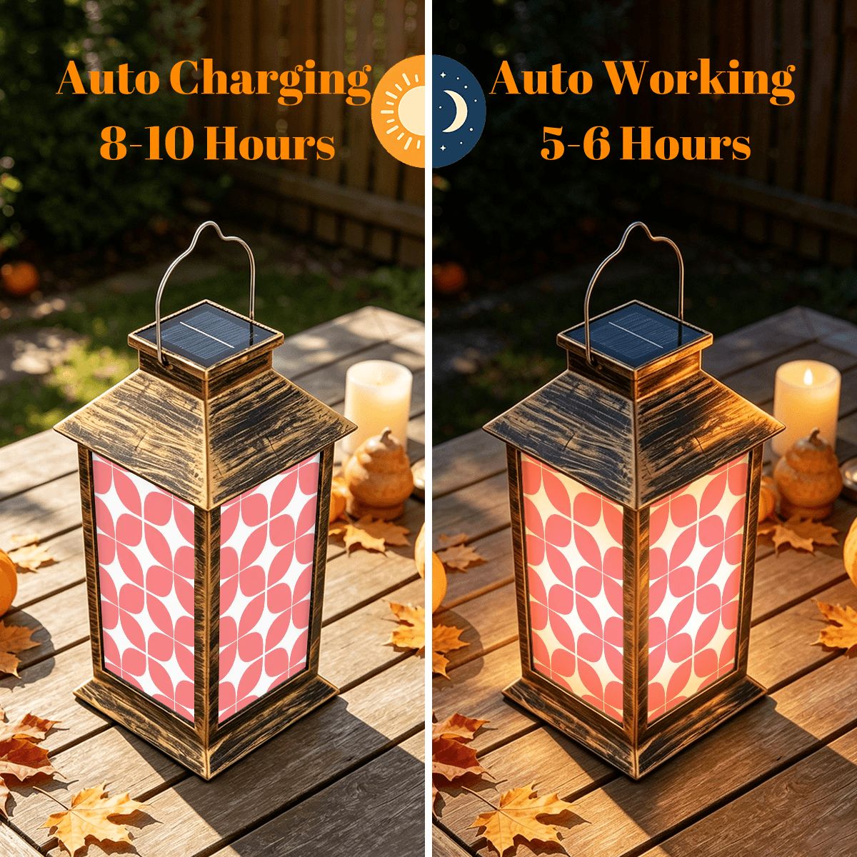 Mid-Century Modern Coral Pebble Solar Lantern