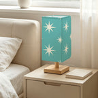 Mid-Century Modern Turquoise Starburst Table Lamp
