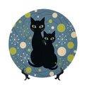 Mid-Century Modern Atomic Cat Moonlight Duo Ceramic Decorative Plate