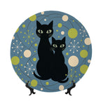 Mid-Century Modern Atomic Cat Moonlight Duo Ceramic Decorative Plate