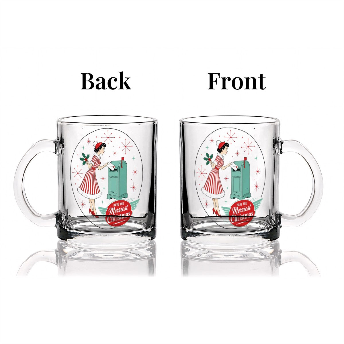 Merriest Christmas Retro Atomic Glass Mug