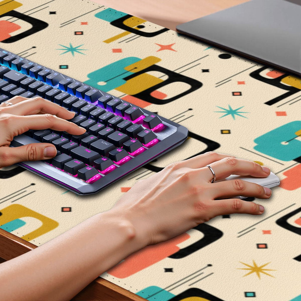 Mid-Century Modern Geometric Color Field Extended Mouse Pad