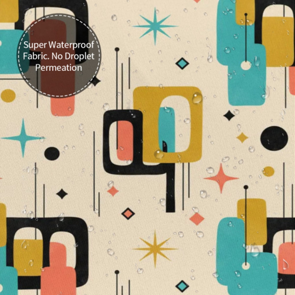 Mid-Century Modern Atomic Geometry Shower Curtain