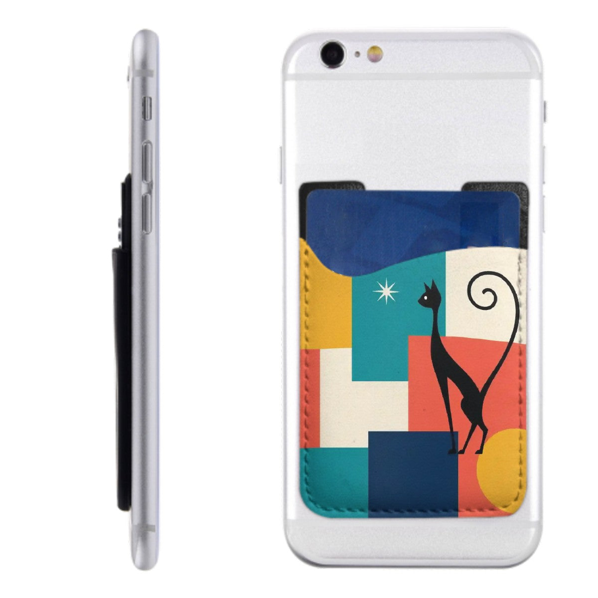 MCM-Era Abstract Animal Color-Block Print Phone Card Holder