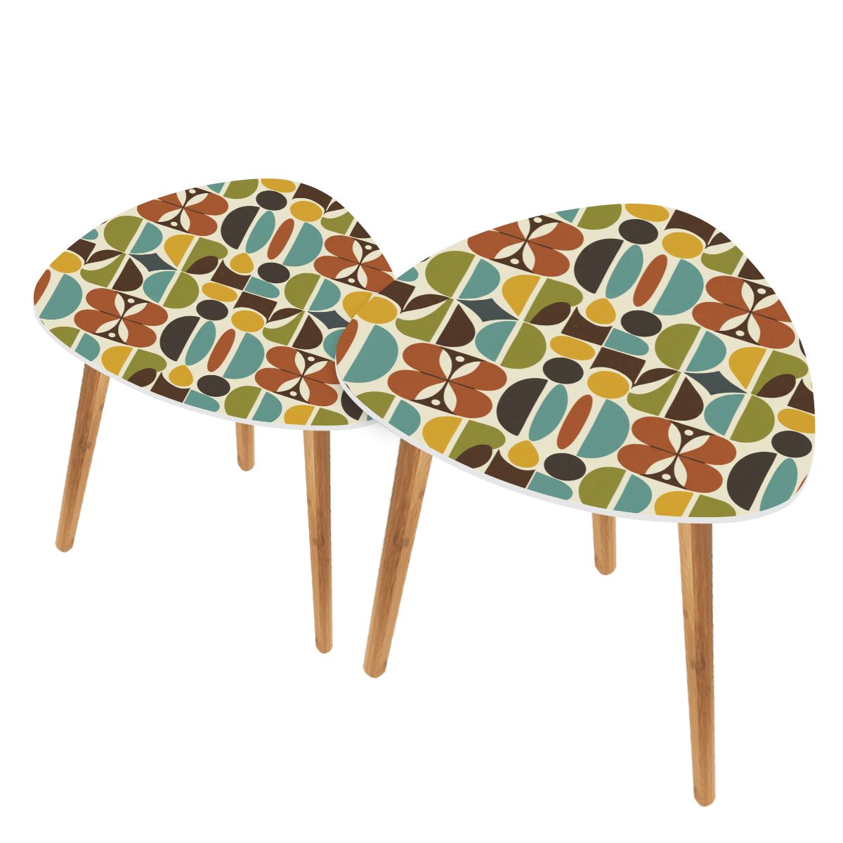Mid-Century Modern Organic Mosaic Nesting Tables
