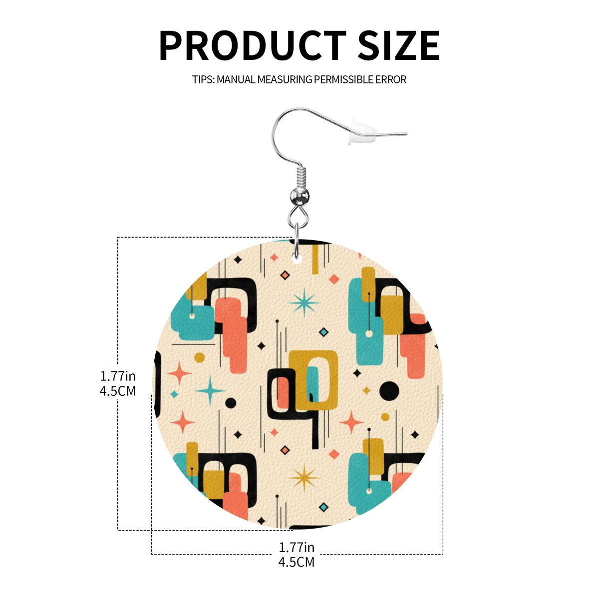 Mod Abstract Round Earrings | Mid-Century Modern Statement Drops