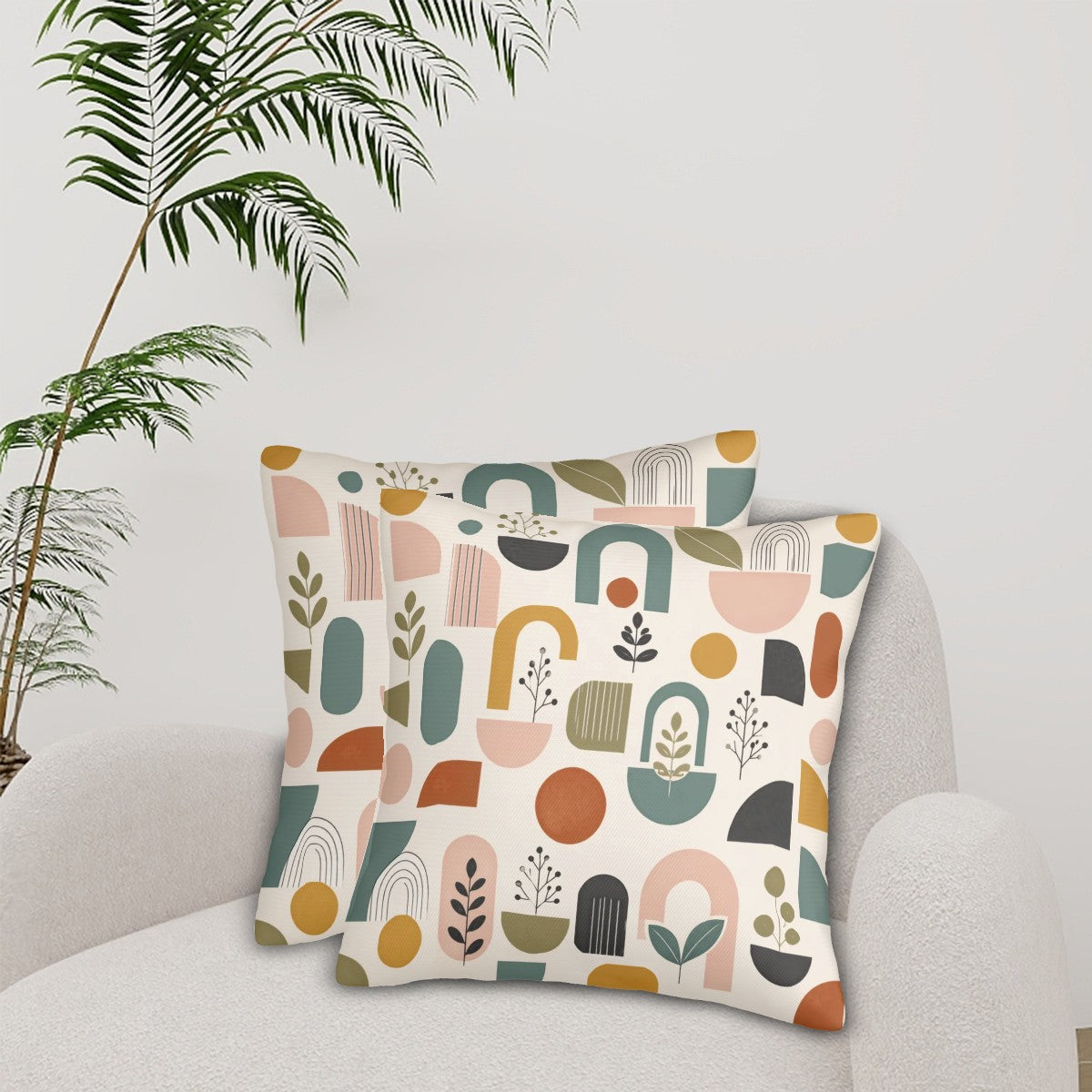 Mid-Century Modern Harvest Forms Pillow Cover Set