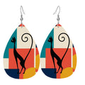 Atomic Color-Block Mid-Century Modern Drop Earrings