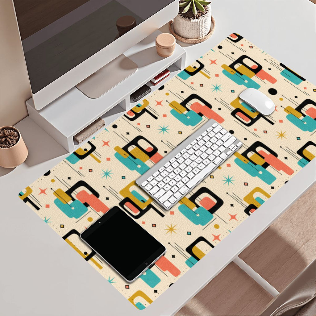 Mid-Century Modern Geometric Color Field Extended Mouse Pad