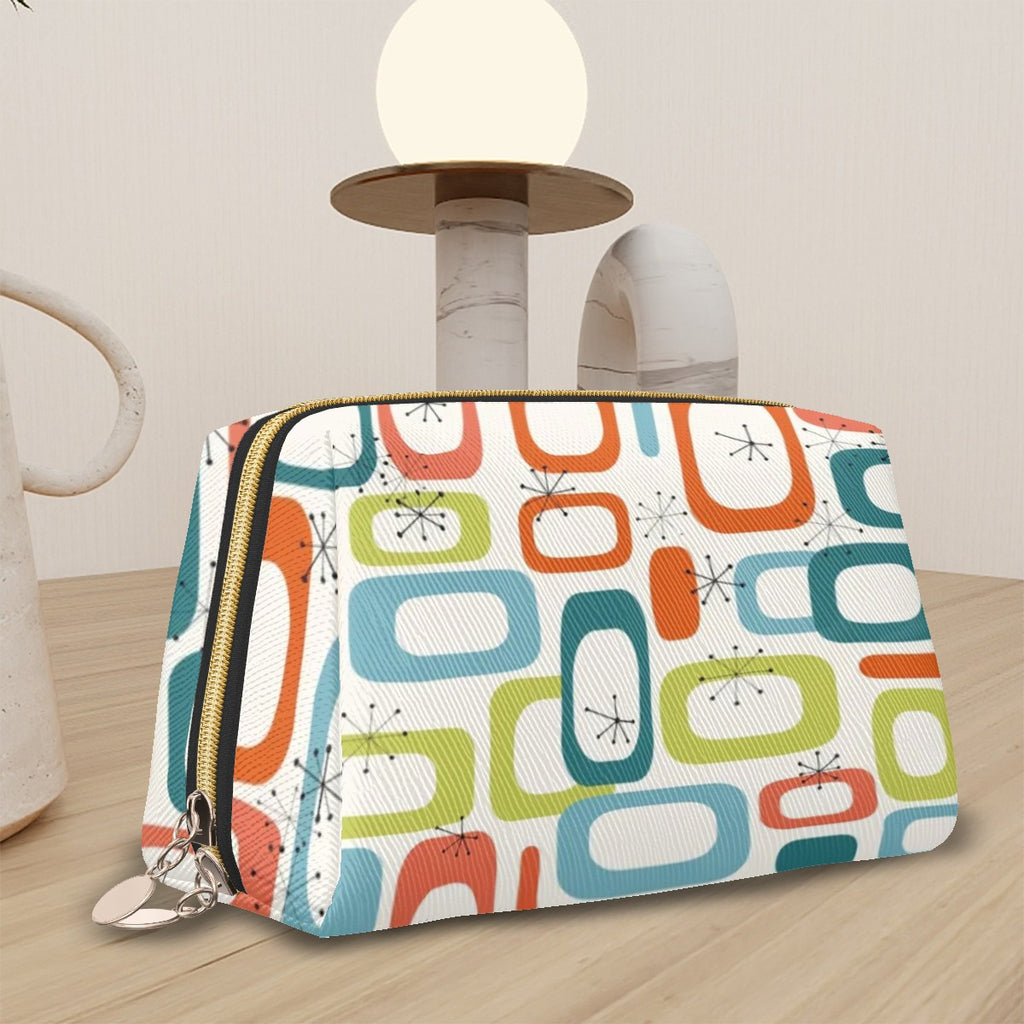 Mid-Century Modern Retro Print Cosmetic Bag
