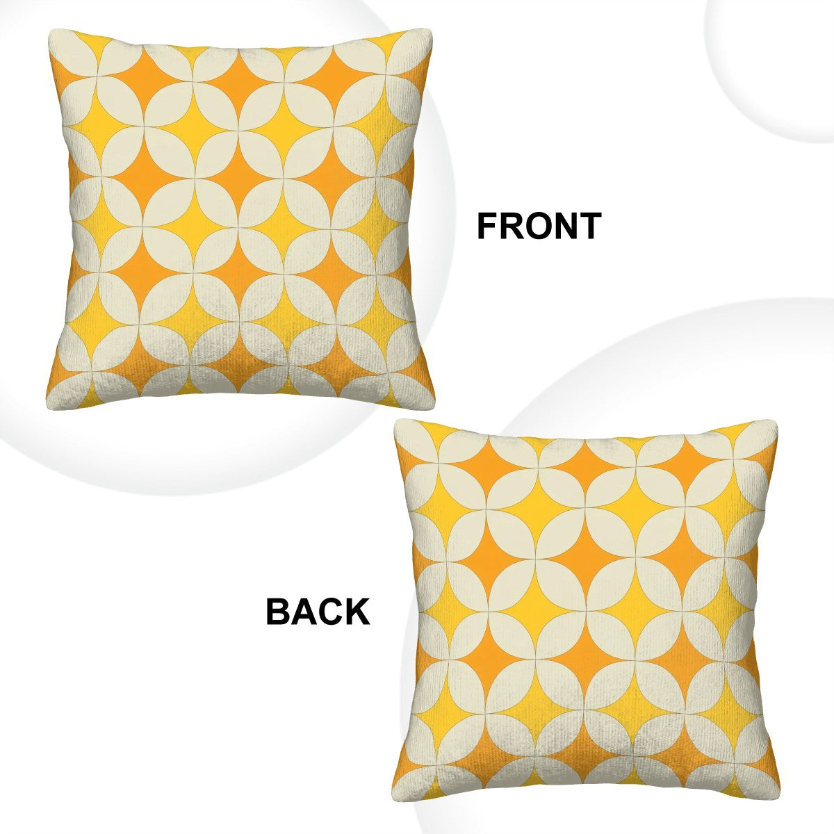 Mid-Century Mustard Geometric Corduroy Throw Pillow