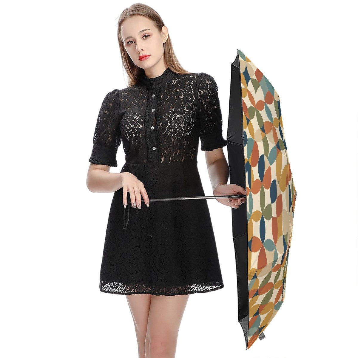 MCM-Era Interlocking Oval Print UV Protection Umbrella