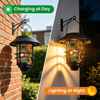 Mid-Century Modern Solar Outdoor Wall Lights, 2-Piece Set