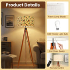 Mid-Century Modern Desert Bloom Print Tripod Floor Lamp