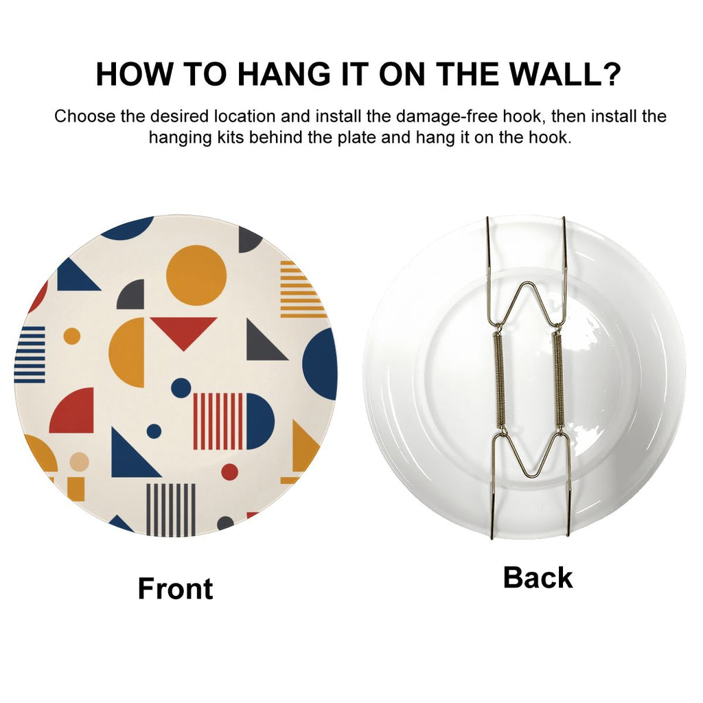 Bauhaus Geometric Ceramic Wall Plate