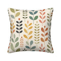 Mid-Century Modern Botanical Leaf Print Corduroy Throw Pillow