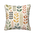 Mid-Century Modern Botanical Leaf Print Corduroy Throw Pillow