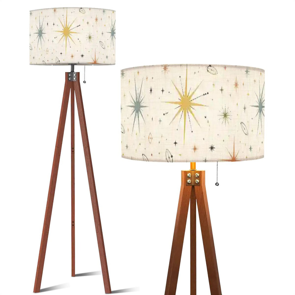 Mid-Century Modern Atomic Starburst Tripod Floor Lamp