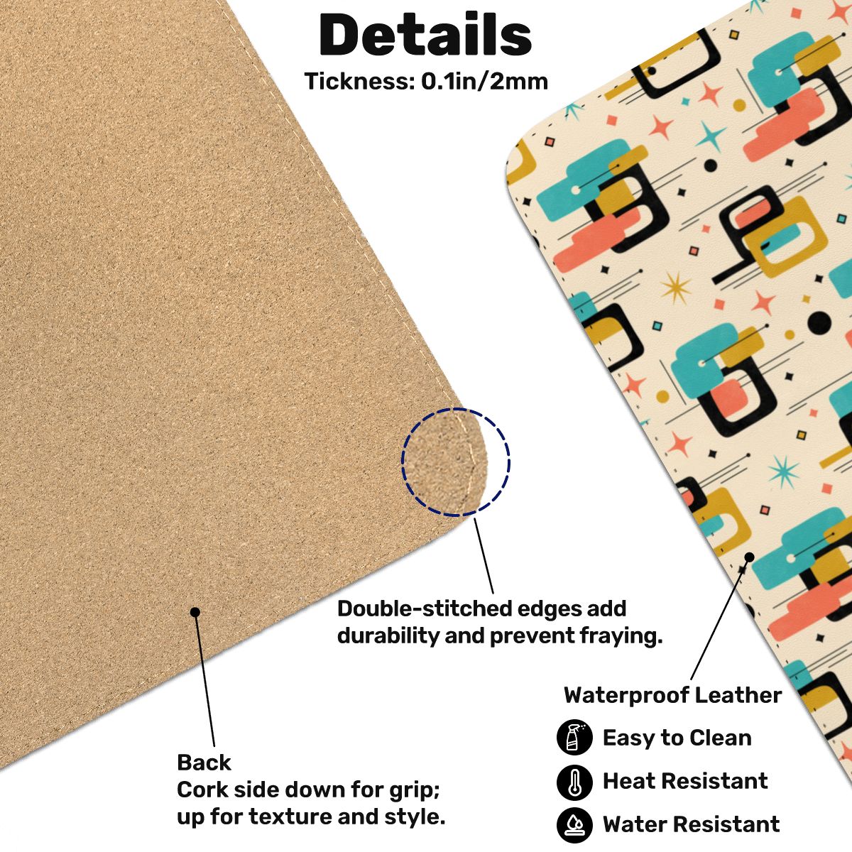 Mid-Century Modern Geometric Color Field Extended Mouse Pad