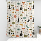 Mid-Century Modern Space Age Garden Shower Curtain