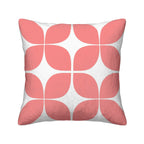 Mid-Century Modern Coral Grid Corduroy Pillow