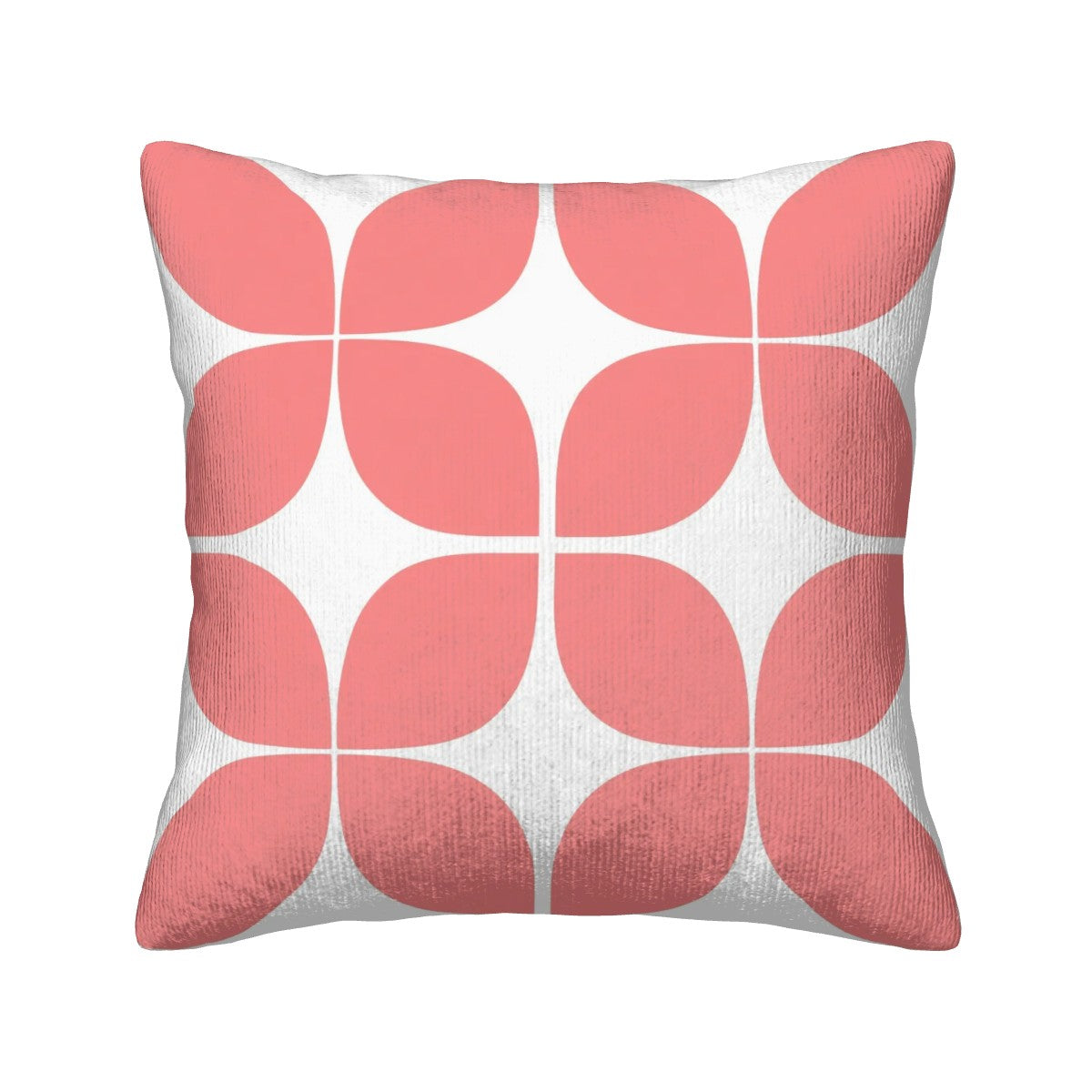 Mid-Century Modern Coral Grid Corduroy Pillow