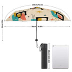 MCM-Era Atomic Starburst Geometric Print UV Umbrella