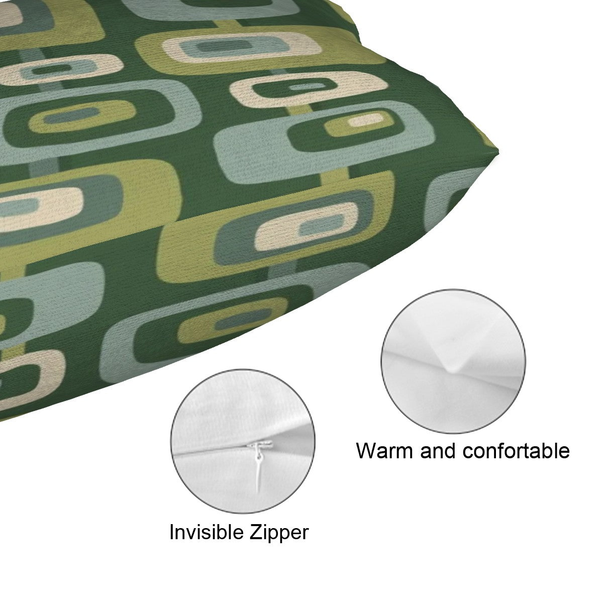 Olive Mod Squares Lumbar Pillow Cover