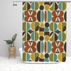 Mid-Century Modern Atomic Pebble Shower Curtain