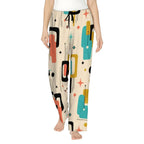 Cream Geometric Mid-Century Modern Pajama Pants