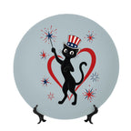 Mid-Century Modern Fourth of July Atomic Cat Plate