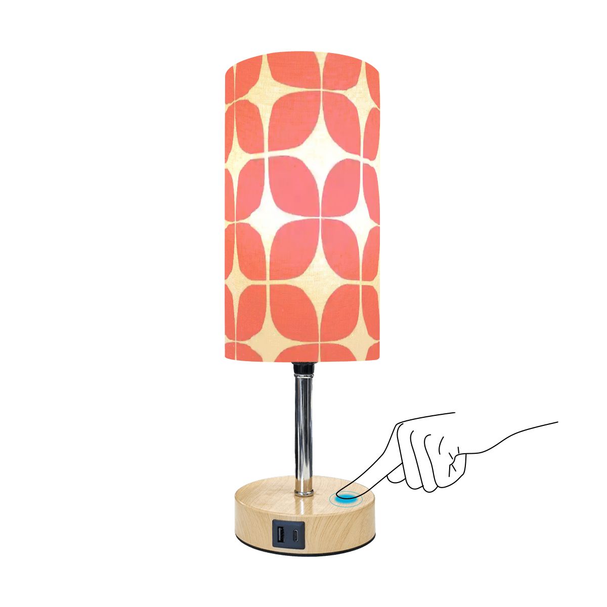 Mid-Century Modern Coral Pebble Touch Table Lamp