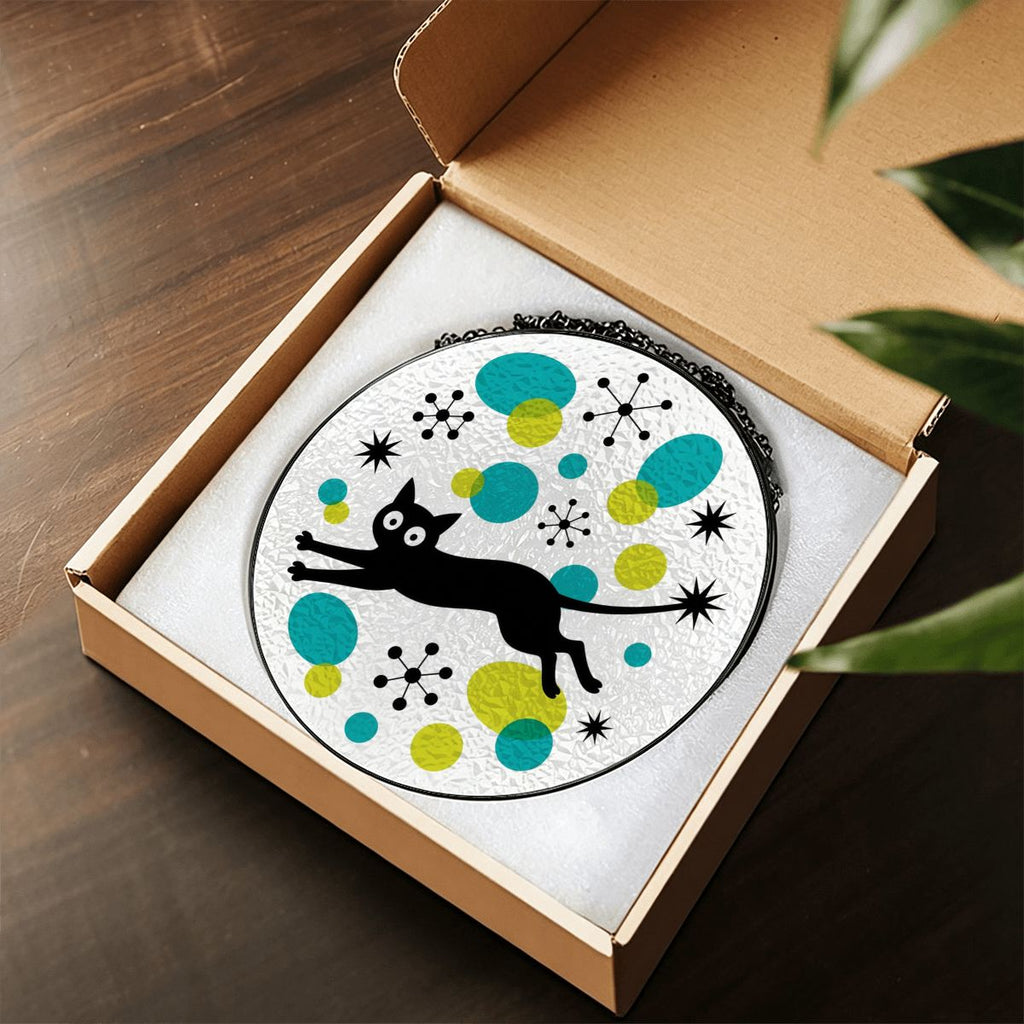 Atomic Cat Glass Window Suncatcher