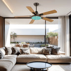 Turquoise Starburst 42-Inch Ceiling Fan with Light